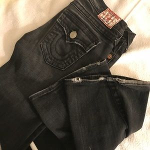 True religion faded black jeans size 29 32 inseam